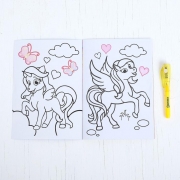 Раскраска с наклейками+Набор для рисования светом «Пони»